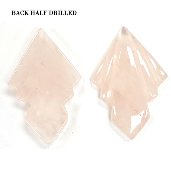 ARROW 22X35MM ROSE QUARTZ (2PCS)